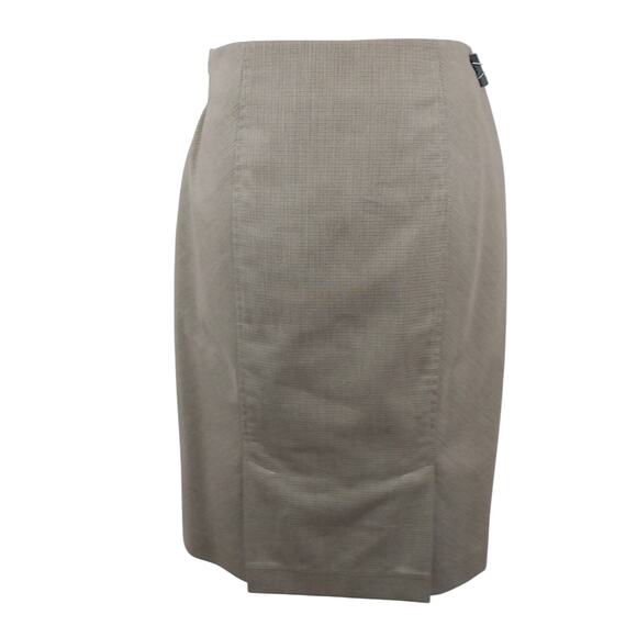 NINE WEST! SHADES OF BROWN, TAN MICRO-PLAID 2 PC SKIRT, JACKET SUIT! SZ 2 - Picture 9 of 12